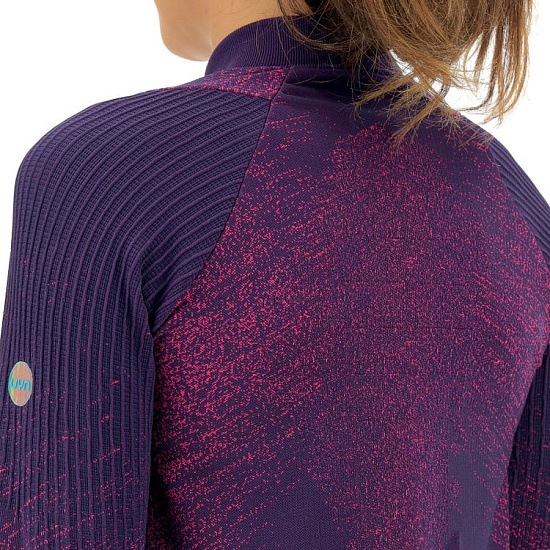 Лонгслив женский UYN Running Exceleration LS Zip Up Plum/Pink Yarrow - Фото 5 большая
