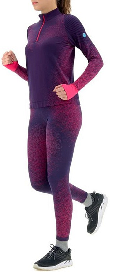 Лонгслив женский UYN Running Exceleration LS Zip Up Plum/Pink Yarrow - Фото 6 большая
