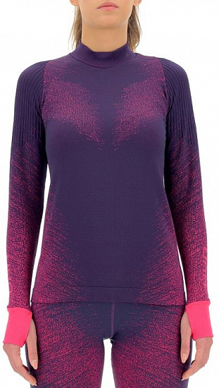 Лонгслив женский UYN Running Exceleration LS Turtle Neck Plum/Pink Yarrow - Фото 1 большая