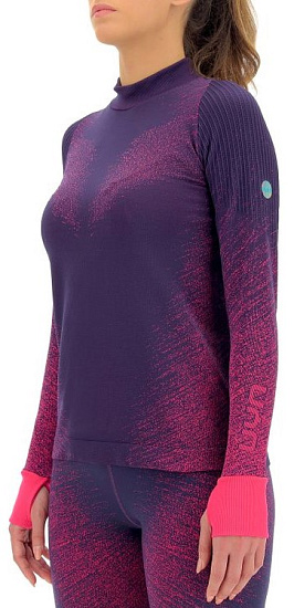 Лонгслив женский UYN Running Exceleration LS Turtle Neck Plum/Pink Yarrow - Фото 3 большая
