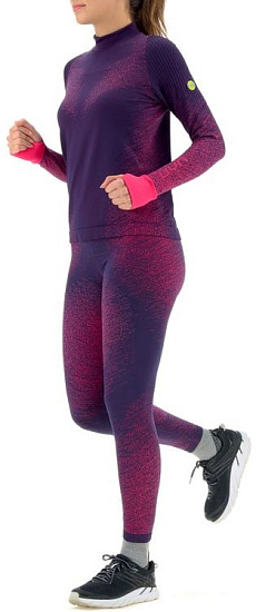 Лонгслив женский UYN Running Exceleration LS Turtle Neck Plum/Pink Yarrow - Фото 6 большая