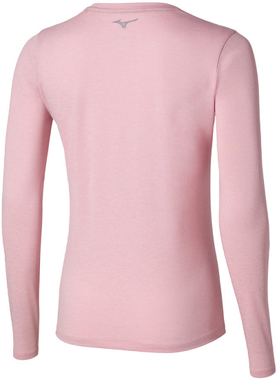 Лонгслив женский Mizuno Core Impulse Bleached Mauve - Фото 2 большая