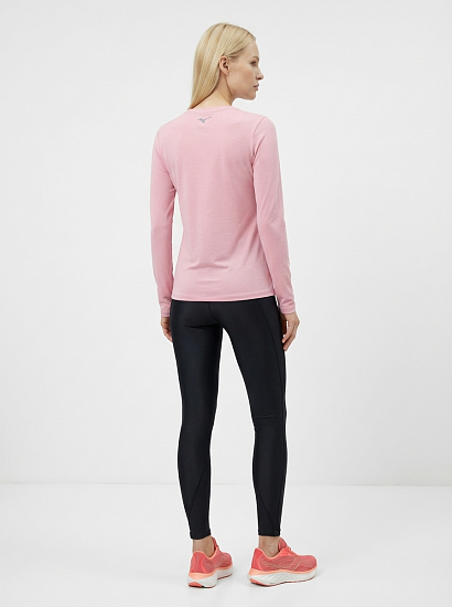 Лонгслив женский Mizuno Core Impulse Bleached Mauve - Фото 4 большая