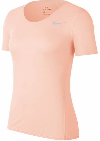 Футболка женская Nike City Sleek Ss Washed Coral/Reflective Silver - Фото 1 большая