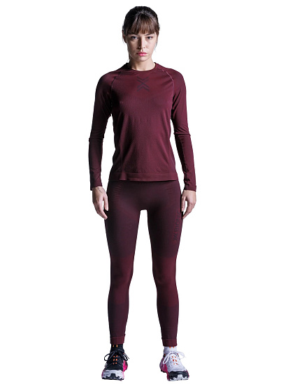 Лонгслив женский X-Bionic Xceed Run Oxide Red/X Black - Фото 3 большая