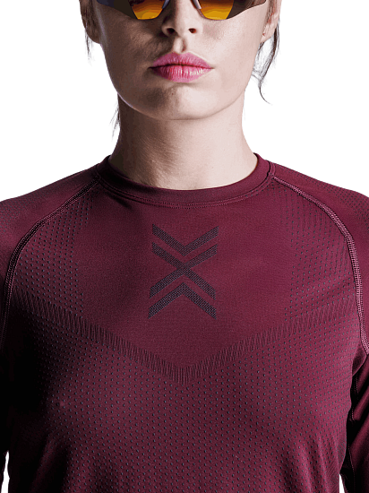 Лонгслив женский X-Bionic Xceed Run Oxide Red/X Black - Фото 5 большая