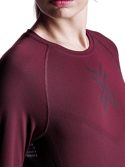 Лонгслив женский X-Bionic Xceed Run Oxide Red/X Black - Фото 6 большая