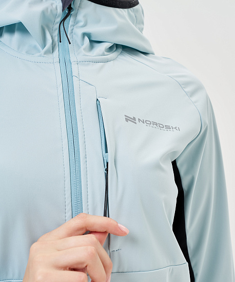 Куртка женская Nordski Pro Tour Hood Aqua/Black - Фото 8 большая