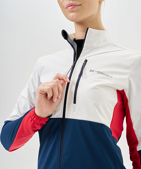 Куртка женская Nordski Pro Tour White/Deep/Red - Фото 5 большая