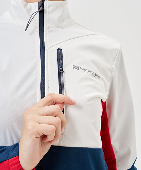 Куртка женская Nordski Pro Tour White/Deep/Red - Фото 6 большая