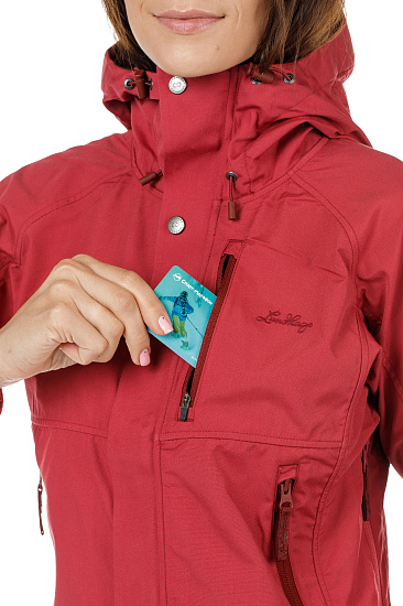 Куртка женская Lundhags Makke Гранат/Темн.-красный - Фото 7 большая