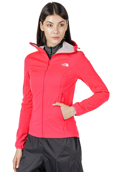Куртка женская The North Face Hikesteller Softshell Hoodie - Sg Atomic Pink - Фото 3 большая