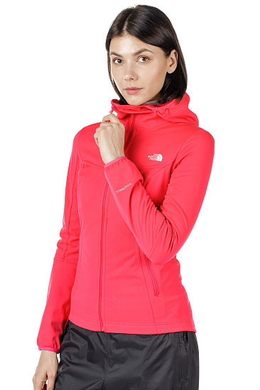 Куртка женская The North Face Hikesteller Softshell Hoodie - Sg Atomic Pink - Фото 5 большая