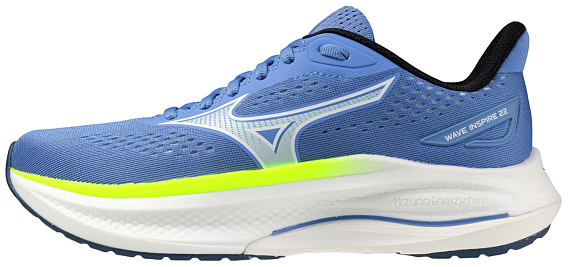 Кроссовки женские Mizuno Wave Inspire 22 Ultramarine/White/Lightning Ye - Фото 2 большая