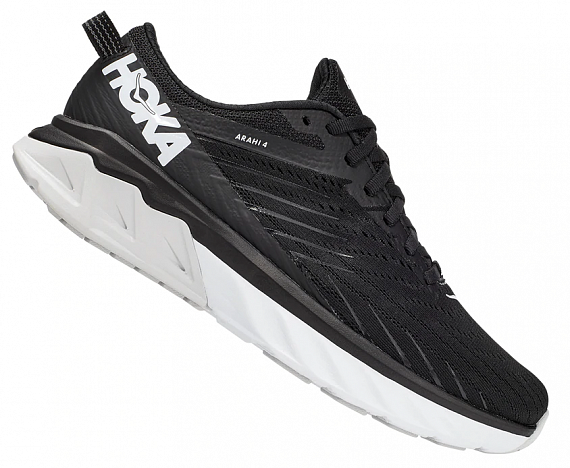 Кроссовки женские Hoka Arahi 4 Black/White - Фото 1 большая