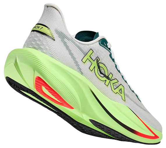 Кроссовки женские Hoka Mach 7 Frost/Neon Yuzu - Фото 4 большая