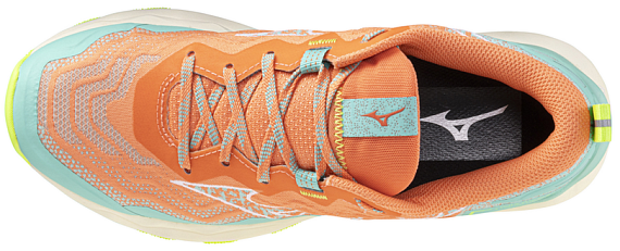 Кроссовки женские Mizuno Wave Daichi 9 Fresh Salmon/White/Sharp Green - Фото 3 большая