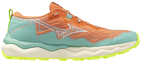 Кроссовки женские Mizuno Wave Daichi 9 Fresh Salmon/White/Sharp Green - Фото 4 большая