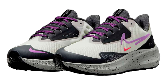 Кроссовки женские Nike Air Zoom Pegasus 39 Shield Light Bone/Vivid Purple-Cobblestone - Фото 4 большая