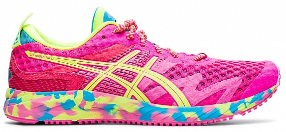 Кроссовки женские ASICS Gel-Noosa Tri 12 Pink Glo/Safety Yellow - Фото 1 большая