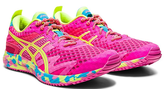 Кроссовки женские ASICS Gel-Noosa Tri 12 Pink Glo/Safety Yellow - Фото 3 большая