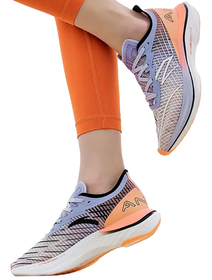 Кроссовки женские Anta C202 GT Ice Pink Blue/Light Purple/Grey Green/Locker Orange - Фото 4 большая