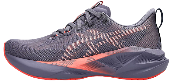 Кроссовки женские ASICS Novablast 5 Greyish Purple/Coral Reef - Фото 2 большая