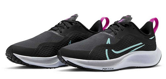 Кроссовки женские Nike Air Zoom Pegasus 37 Shield Black/Dark Smoke Grey/Obsidian Mist/Aurora Green - Фото 5 большая