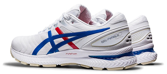 Кроссовки женские ASICS GEL-Nimbus 22 White/Electric Blue - Фото 7 большая
