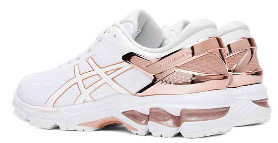 Кроссовки женские ASICS GEL-Kayano 26 Platinum White/Rose Gold - Фото 6 большая
