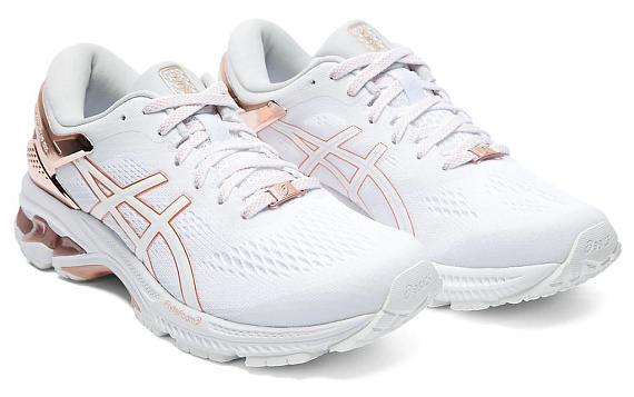 Кроссовки женские ASICS GEL-Kayano 26 Platinum White/Rose Gold - Фото 7 большая