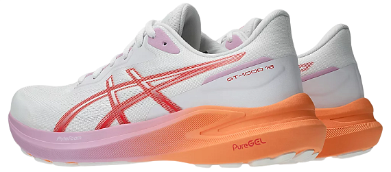 Кроссовки женские ASICS Gt-1000 13 White/Coral Reef - Фото 7 большая