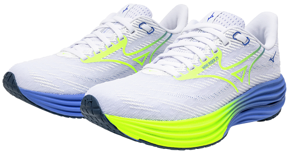 Кроссовки женские Mizuno Wave Rider 29 White/Lightning Yellow/Ultrama - Фото 6 большая