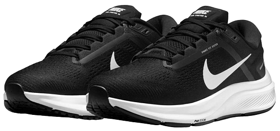 Кроссовки женские Nike Air Zoom Structure 24 Black/White - Фото 3 большая