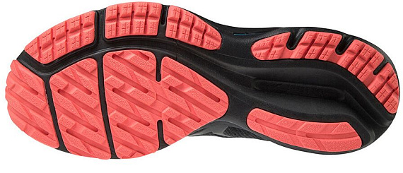 Кроссовки женские Mizuno Wave Rider Gtx 2  Т.Сер/Чер/Корал - Фото 3 большая