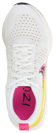 Кроссовки женские Nike React Infinity Run Flyknit 2 White/Sail/Pink Blast/Black - Фото 2 большая