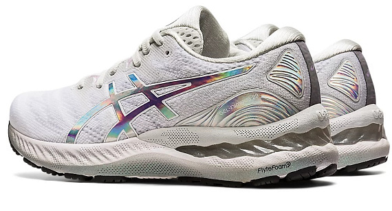 Кроссовки женские ASICS Gel-Nimbus 23 Platinum Glacier Gray/White - Фото 3 большая
