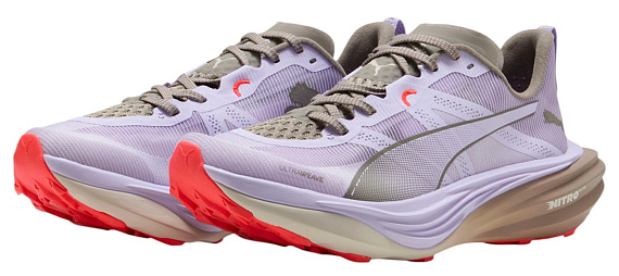 Кроссовки женские Puma Deviate Nitro Elite Trail Light Lavender/Mouse Gray - Фото 7 большая