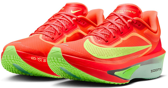 Кроссовки женские Nike Zoom Fly 6 Bright Crimson/Cave Purple/Lime Blast - Фото 4 большая