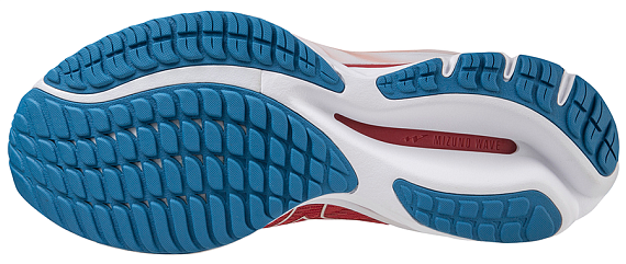 Кроссовки женские Mizuno Wave Rider 26 SCoral/VaporGray/FrenchB - Фото 2 большая