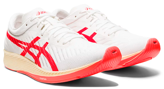 Кроссовки женские ASICS Metaracer White/Sunrise Red - Фото 2 большая