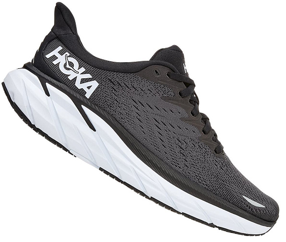 Кроссовки женские Hoka Clifton 8 Black/White - Фото 2 большая