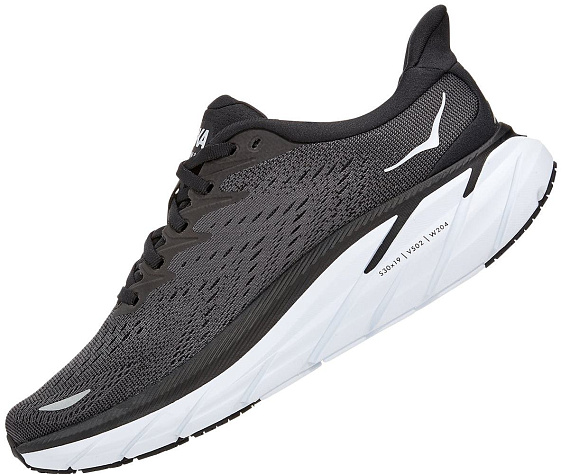 Кроссовки женские Hoka Clifton 8 Black/White - Фото 3 большая