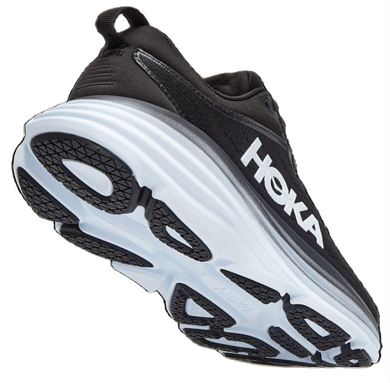 Кроссовки женские Hoka Bondi 8 Black/White - Фото 3 большая