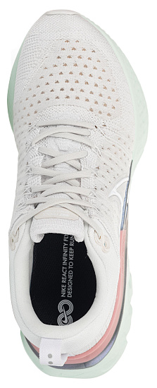 Кроссовки женские Nike React Infinity Run Flyknit 2 Platinum Tint/Barely Green/Metallic Silver/White - Фото 2 большая