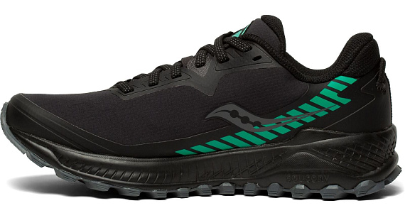 Кроссовки женские Saucony Peregrine ICE+ Black/Jade - Фото 2 большая
