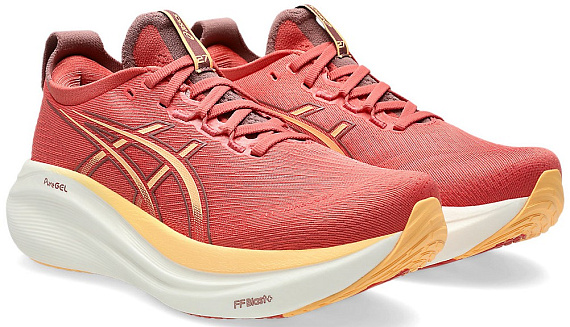 Кроссовки женские ASICS Gel-Nimbus 27 Dark Pink Clay/Orange Glow - Фото 2 большая