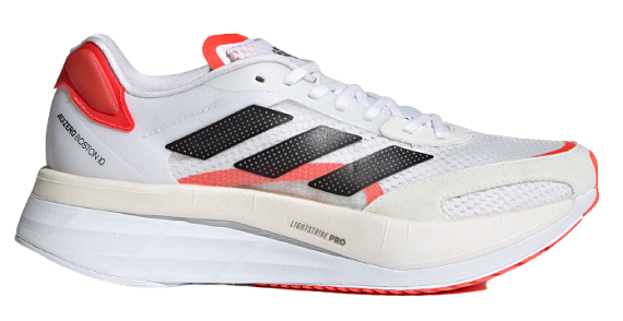 Кроссовки женские Adidas Adizero Boston 10 White/Core Black/Solar Red - Фото 1 большая
