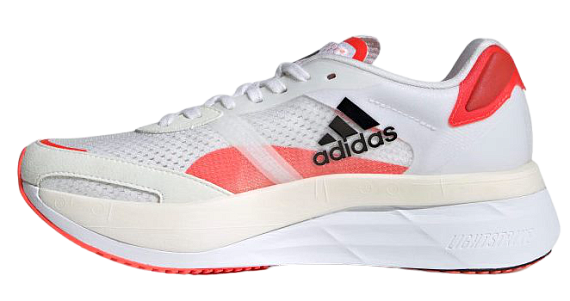 Кроссовки женские Adidas Adizero Boston 10 White/Core Black/Solar Red - Фото 6 большая