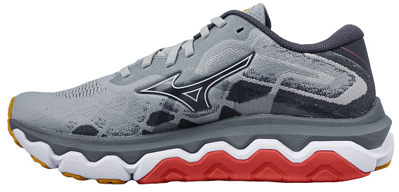 Кроссовки женские Mizuno Wave Horizon 7 Gray Mist/White/Hot Coral - Фото 2 большая